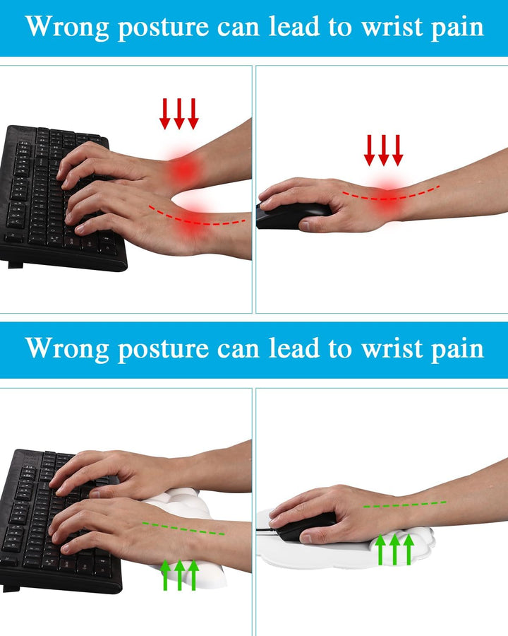 Wolke Handballenauflage Tastatur, Ergonomisch Wolke Mousepad Handgelenkstütze, mit Memory-Schaum, Ni