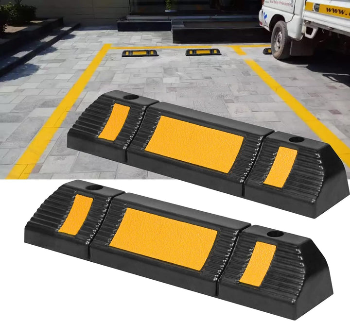 HENGMEI 2X Parkplatzsperre Garagenstopper Gummi Radstopper Parkplatzbegrenzer Anfahrschutz Parkplatz