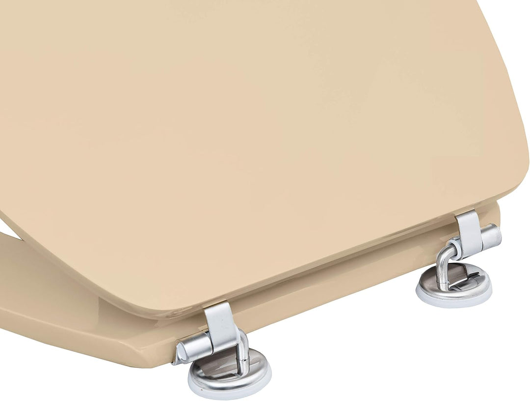 Cornat WC-Sitz "Telo" - Schlichter Look in beige - Hochwertiger Holzkern - Komfortables Sitzgefühl -