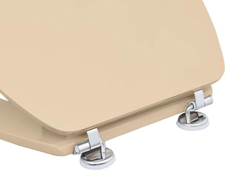 Cornat WC-Sitz "Telo" - Schlichter Look in beige - Hochwertiger Holzkern - Komfortables Sitzgefühl -