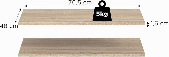 xonox.home – Schrank-Zubehör Einlegeboden-Set Kopenhagen 2X 77x48 cm in Sonoma Eiche – 2er Pack Fach