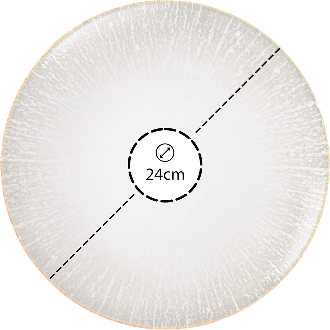Hazel & Bos Juntos Teller-Set 6x, Porzellan, mit muster, 24cm, Grietas, Für Desserts und Frühstück 2
