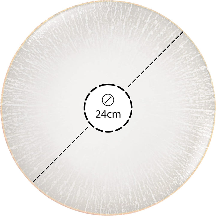 Hazel & Bos Juntos Teller-Set 6x, Porzellan, mit muster, 24cm, Grietas, Für Desserts und Frühstück 2