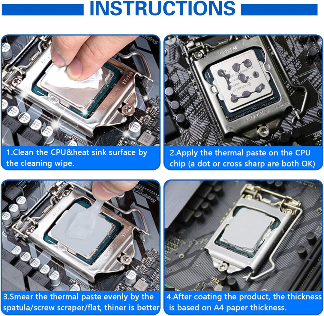 10 Pack Wärmeleitpaste Kit (5.15W/MK 1G/PCS) Hochleistungs-CPU-Wärmeleitpaste Compound, Kohlenstoffb