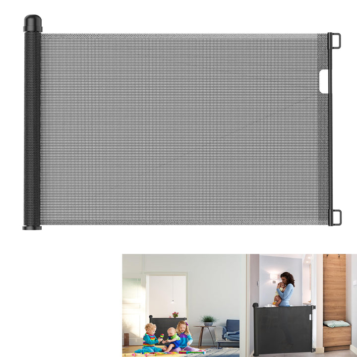 YRHome Türschutzgitter Rollo Treppenschutzrollo 0-150cm Türgitter Treppenschutzgitter Einziehbares T