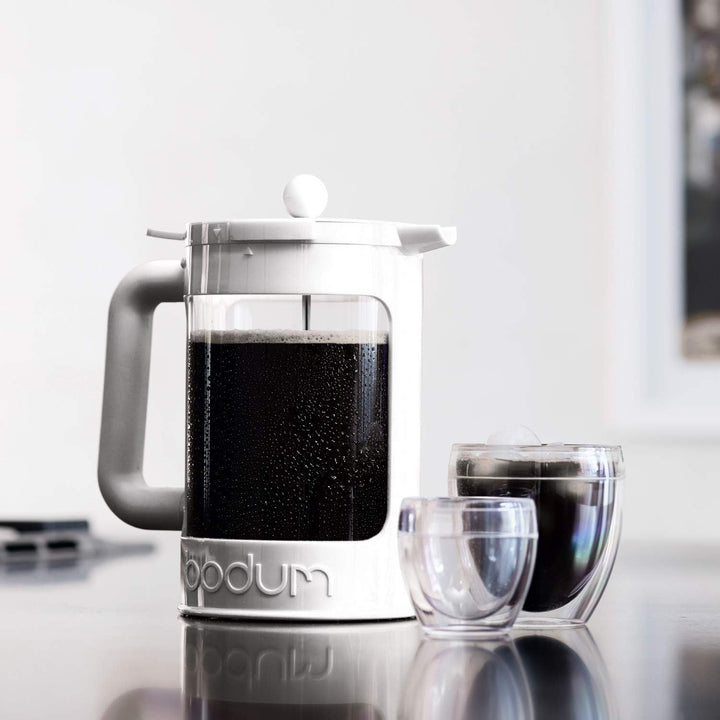 Bodum k11683 – 913 Bean Kaffeebereiter Eiskaffee Kunststoff weiss 12,5 x 20 x 22,7 cm 1,5 l, Weiss