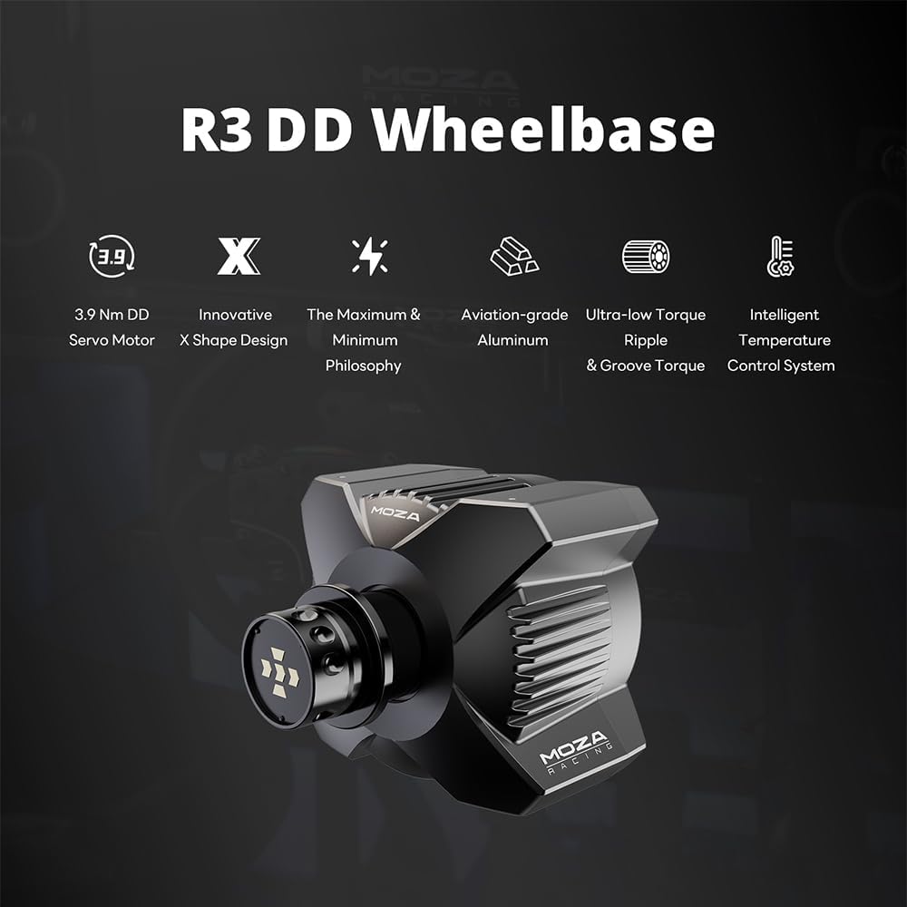 MOZA R3 Bundle Lenkrad Simulator PC mit Direktantrieb Basis 3,9 Nm, Lenkrad Xbox Series X | S und Xb