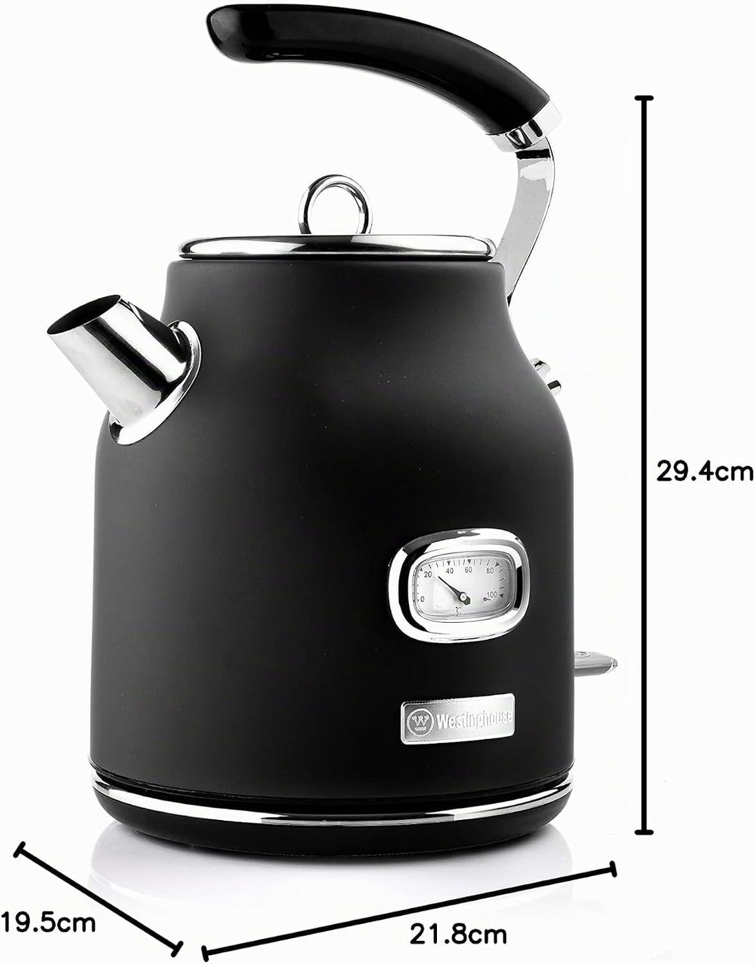 Westinghouse Retro-Wasserkocher, 1,7 L, elektrischer Wasserkocher, BPA-frei, mit Kalkfilter, 2200 W,