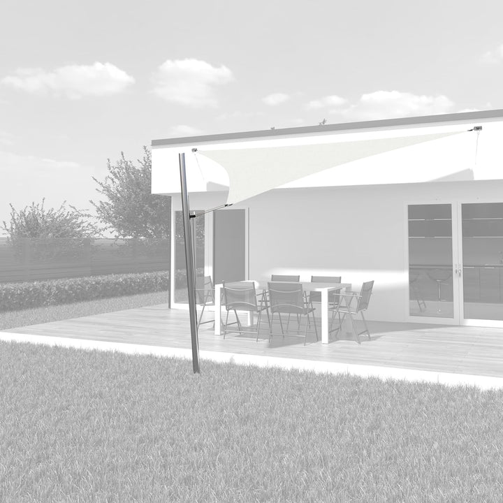 Toldoro® Sonnensegel 6x6x6 m dreieckig & regendicht/Komplettset inkl. 2X Wandhalter, 1x Mast mit Höh