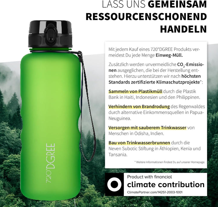 720°DGREE Trinkflasche “uberBottle“ 350ml, 500ml, 650ml, 1l softTouch +Früchtebehälter - Auslaufsich