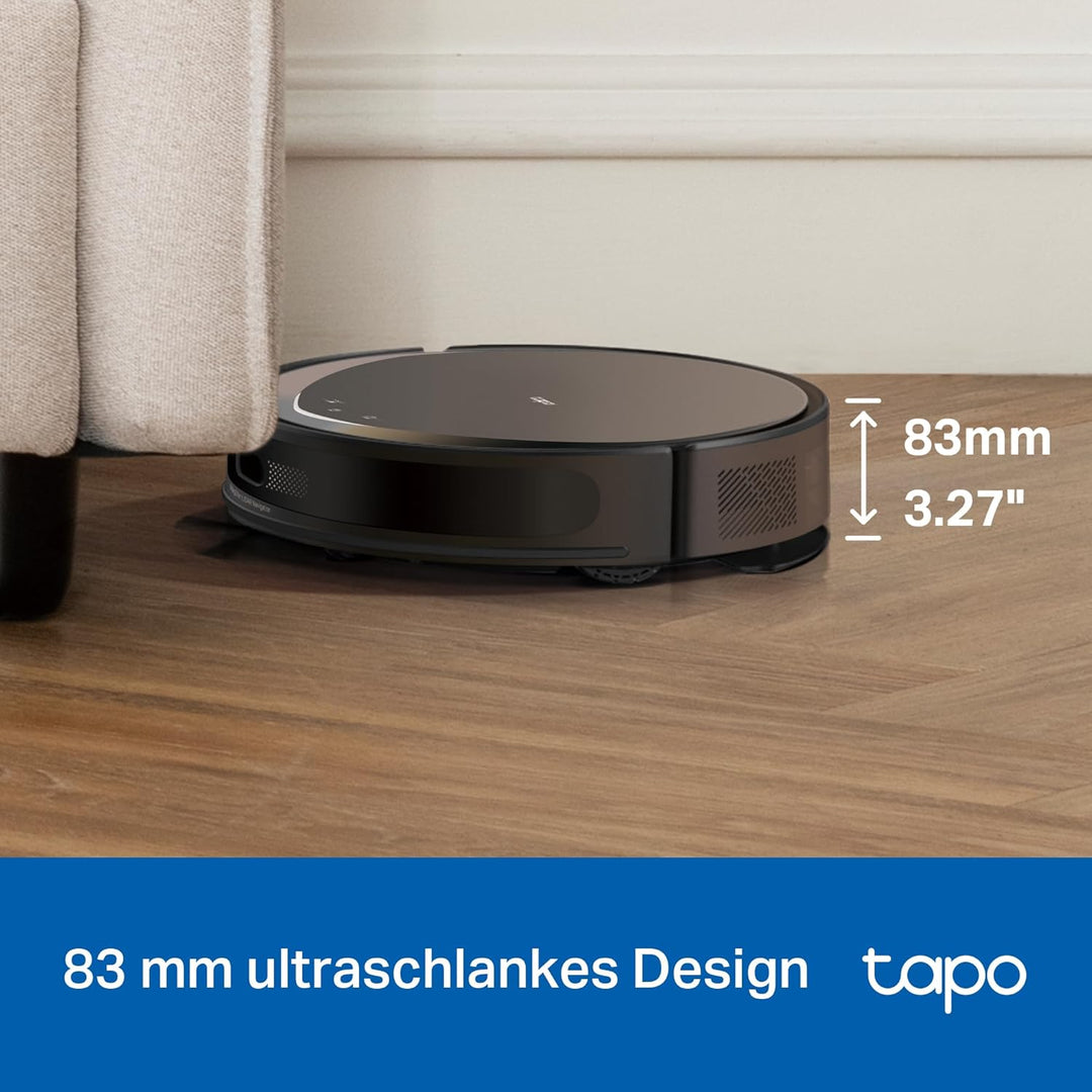 Tapo RV20 Max Saugroboter mit Wischfunktion, 5300Pa ultrastarke Saugkraft, 83 mm Ultra-schlank, MagS