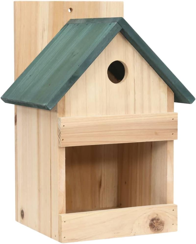 Vogelhäuser 4er Set aus Tannenholz, Nistkasten für Garten und Terrasse, wetterfestes Vogelnest mit g