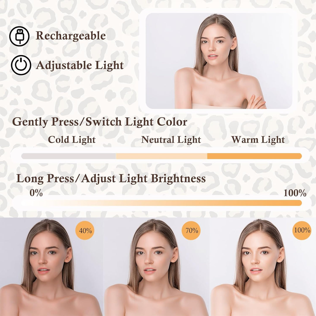 Kosmetiktasche mit LED Beleuchtung Licht, Make-up Tasche Koffer Verstauen für Reisen, Kosmetikkoffer
