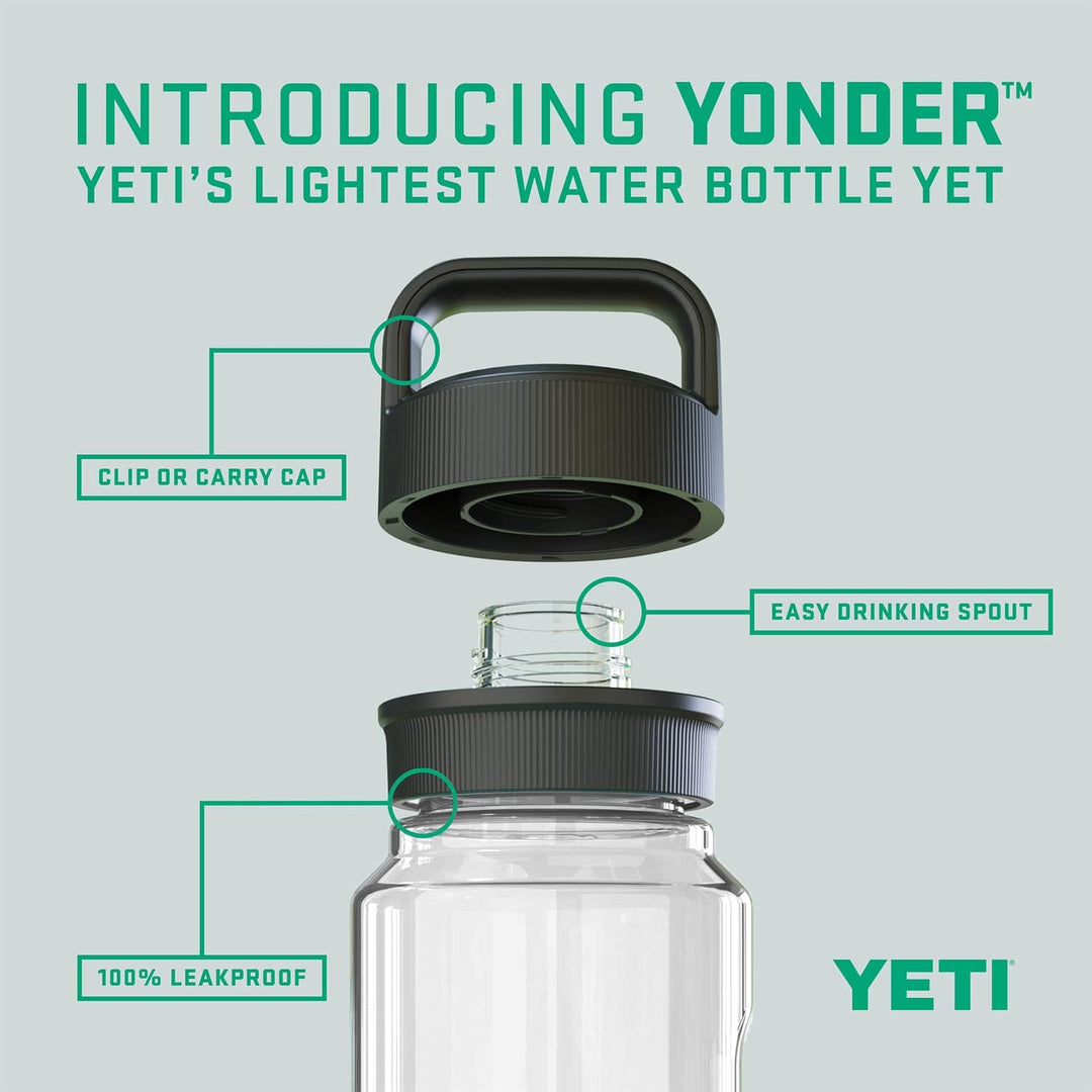 YETI Yonder Wasserflasche mit Yonder Chug-Kappe, transparent, 1 l 1 l Blau, 1 l Blau