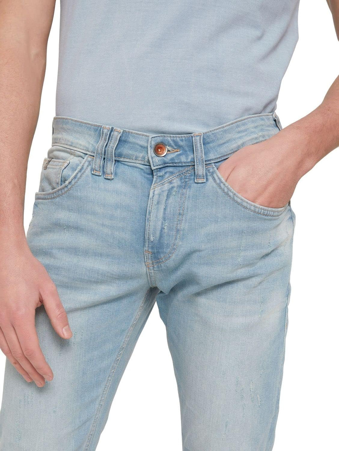 TOM TAILOR Denim Herren Piers Slim Jeans 29W / 32L 10117 - Used Bleached Blue Denim, 29W / 32L 10117