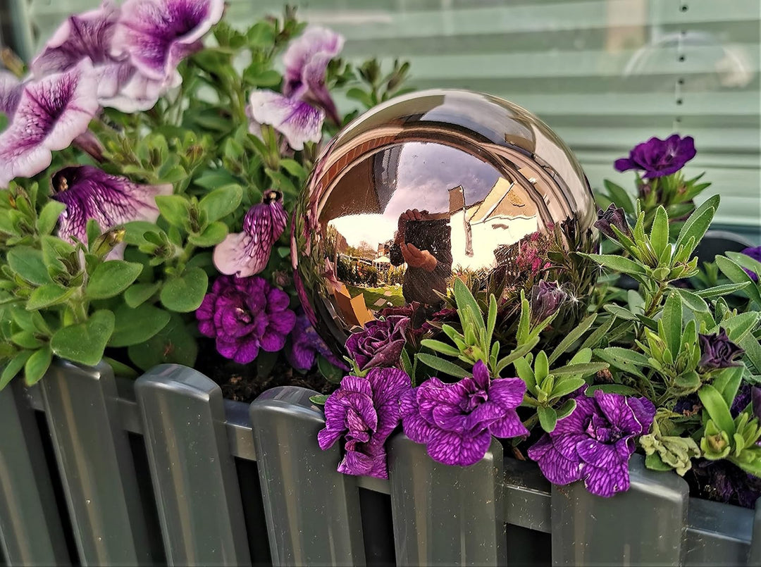 Dekokugel aus Edelstahl 15 cm Edelstahl Golden Rose poliert Dekorationskugel Edelstahlkugel