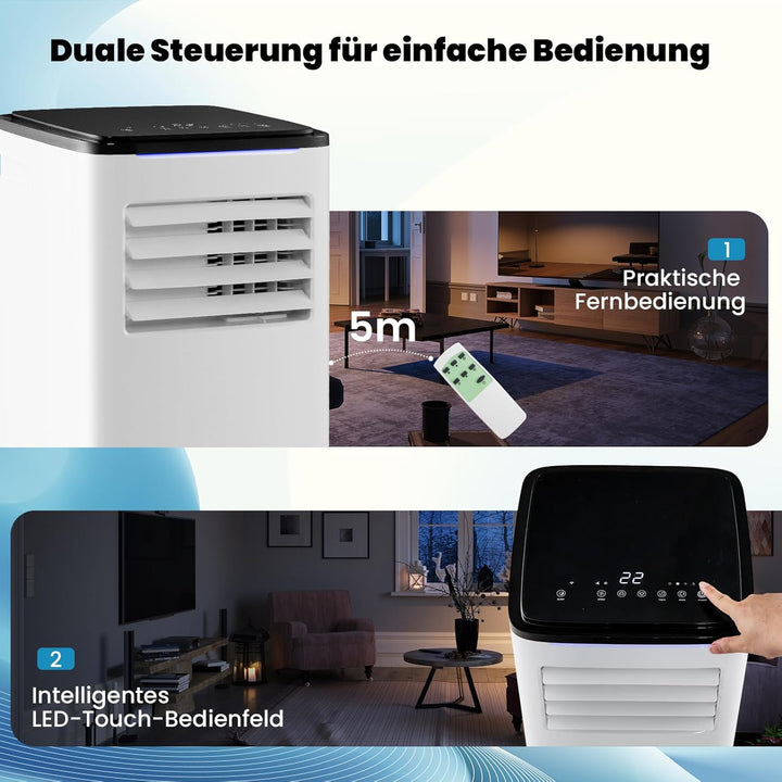 GOPLUS Mobile Klimaanlage mit Abluftschlauch 9000 BTU, Kühlen & Ventilieren & Entfeuchten 42L/Tag &