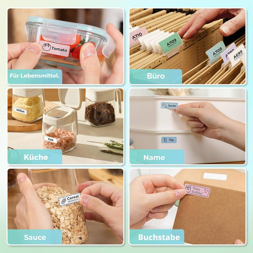 NELKO Original P21 Etikettenband-Ersatz, adaptiertes Etikettendruckpapier, 14 x 40 mm, Standard-lami