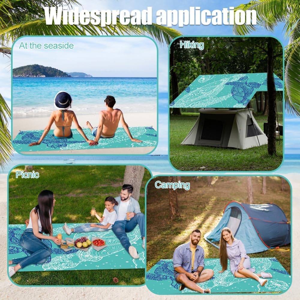 Stranddecke sandfrei, Extra gross 210 cm x 200 cm Picknickdecke, Wasserdicht, Wasser und feuchtigkei