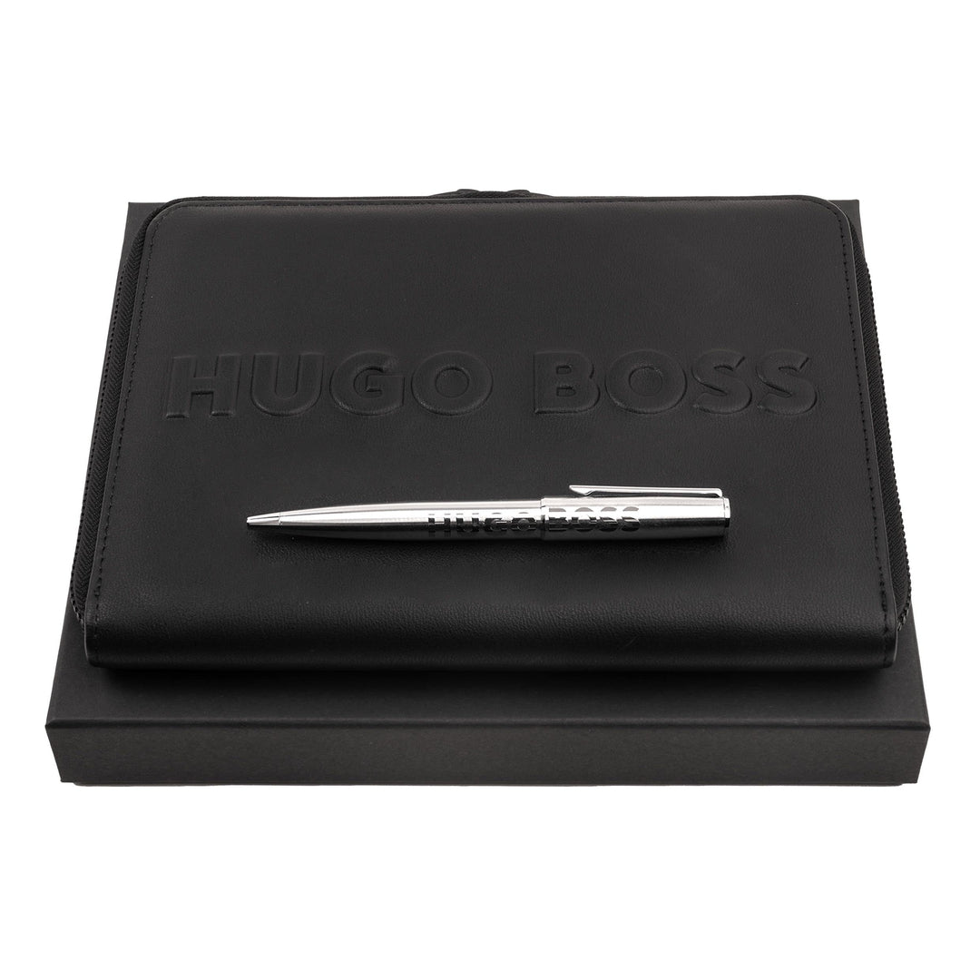 Hugo Boss Schreib-Set HPBM209 (Kugelschreiber & A5 Konferenzmappe) | Geschenkbox