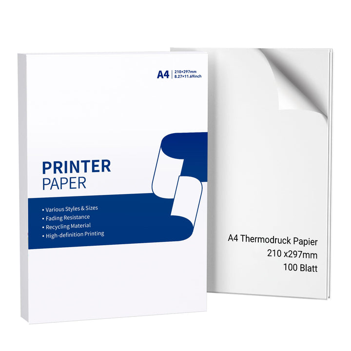 Thermopapier A4 für Tragbaren Drucker M08F/ M832/ Q302/M834, kompatibel mit Brother, Phomemo M08F, H