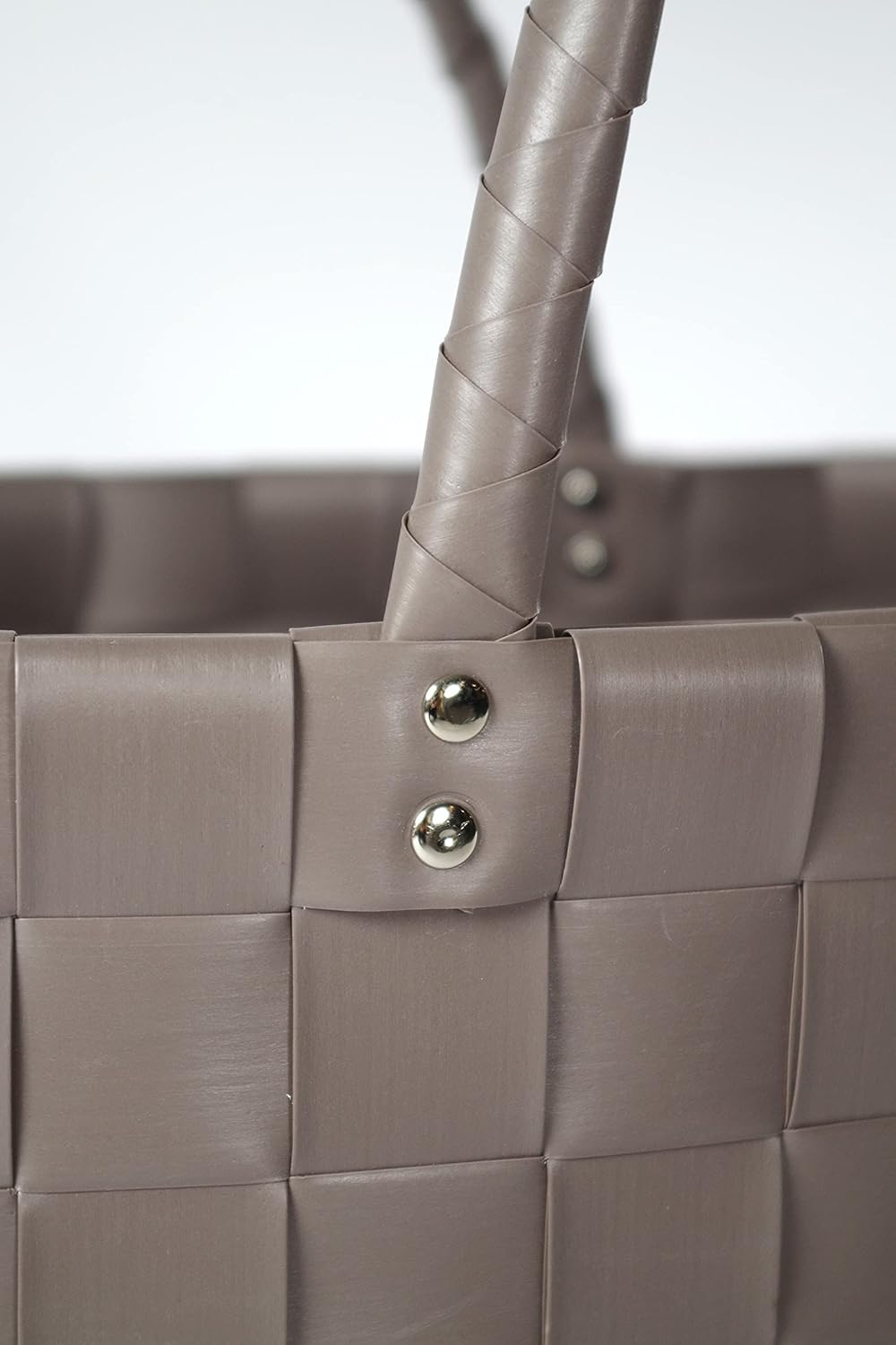 Kobolo Tasche Einkaufskorb geflochten Kunststoff Shopper - GREY XXL - 36x22x28 cm