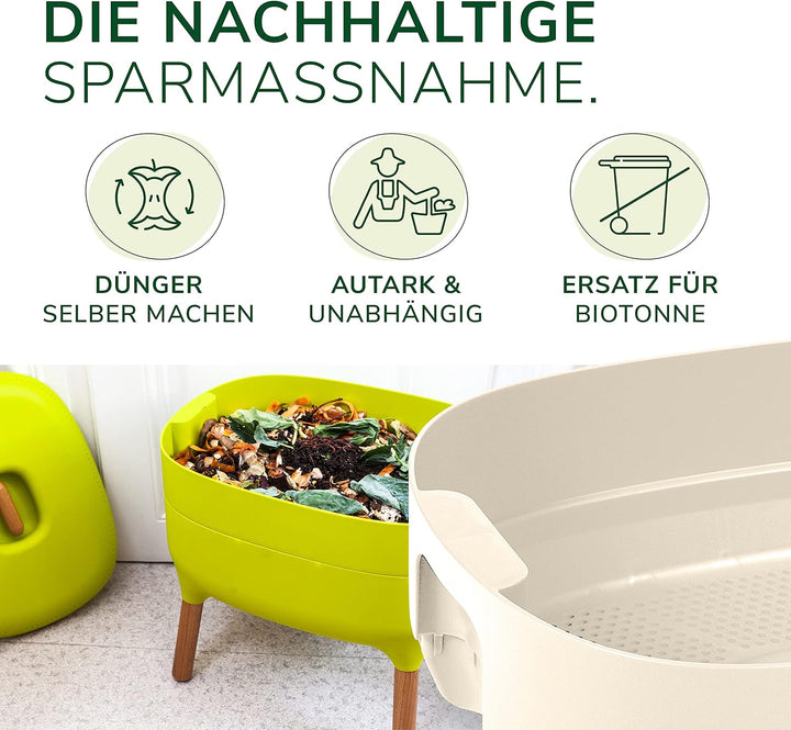 Natursache Ersatzetage für Design-Komposter/Wurmkomposter – Elfenbein I Ideal als Wurmfach für Küche