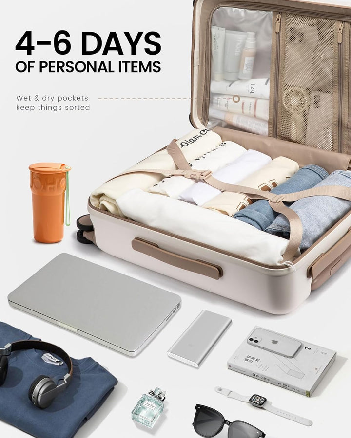 LOVEVOOK Handgepäck Koffer mit TSA, 100% PC Rollkoffer Reisekoffer Hartschalen, Klein Cabin Suitcase
