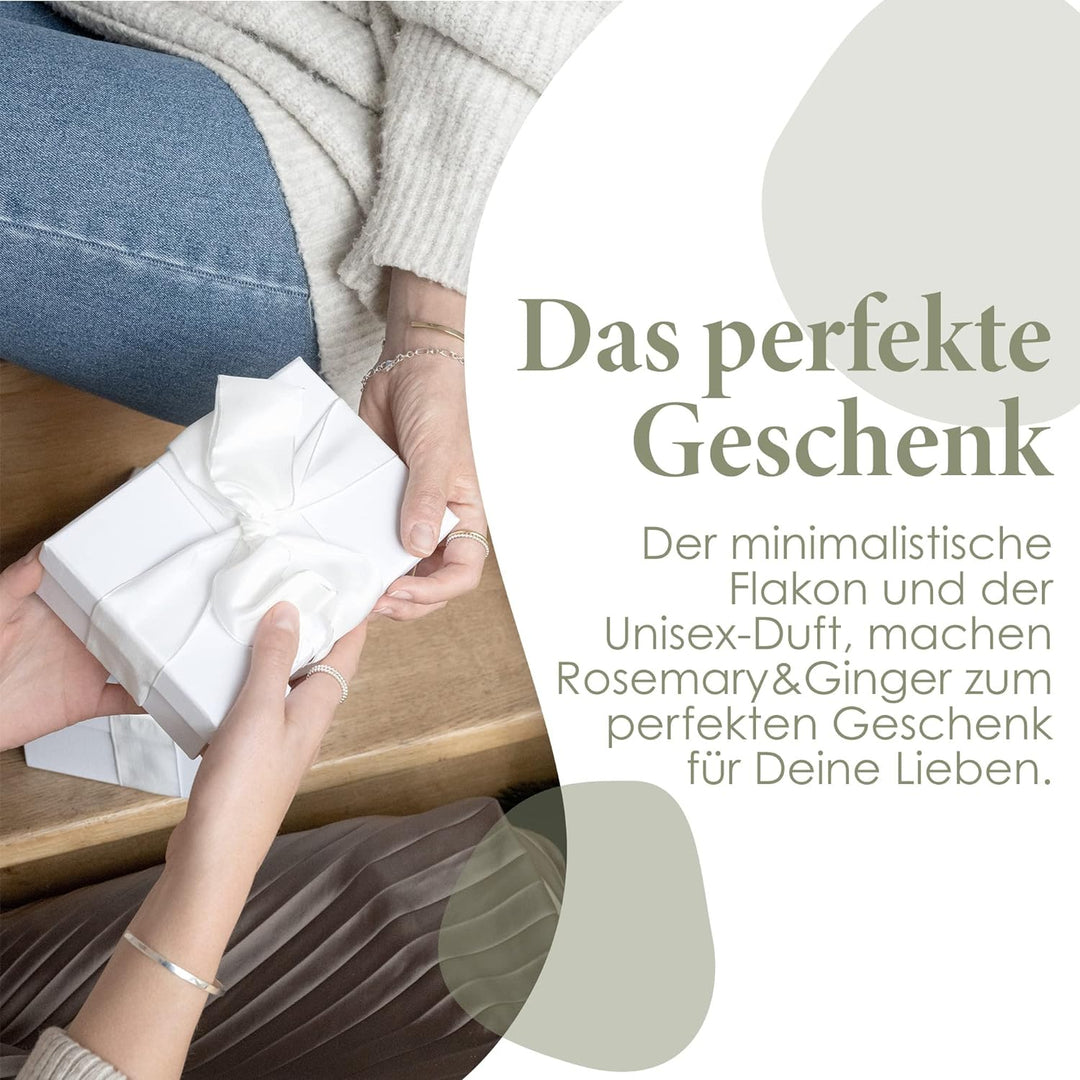 Jean & Len Rosemary & Ginger Eau de Parfum, würzig-frischer Duft nach Rosmarin & Ingwer, hergestellt