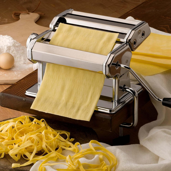 Toboli manuelle Nudelmaschine aus Edelstahl Pasta Maschine Walze mit einstellbarer Teigdicke 2-6mm