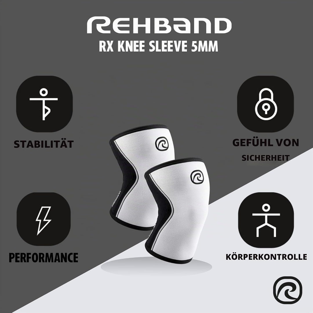 Rehband Kniebandage Kraftsport, Kniestütze für Cross Fit &amp; schweres Training, Knee Sleeve aus 5 mm N