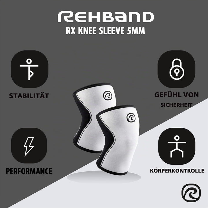 Rehband Kniebandage Kraftsport, Kniestütze für Cross Fit &amp; schweres Training, Knee Sleeve aus 5 mm N