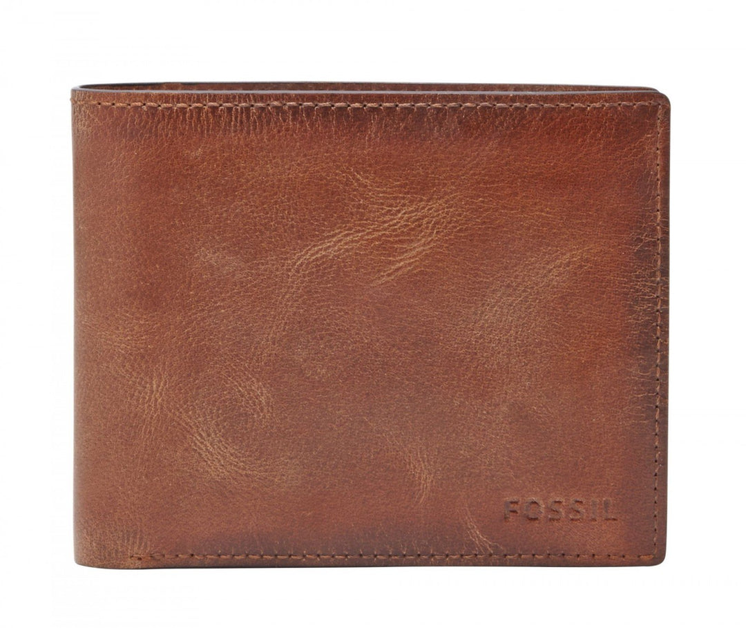 Fossil Brieftasche für Männer Derrick, Leder Bifold braun 11,4 cm L x 2,5 cm B x 9,5 cm H ML3687200