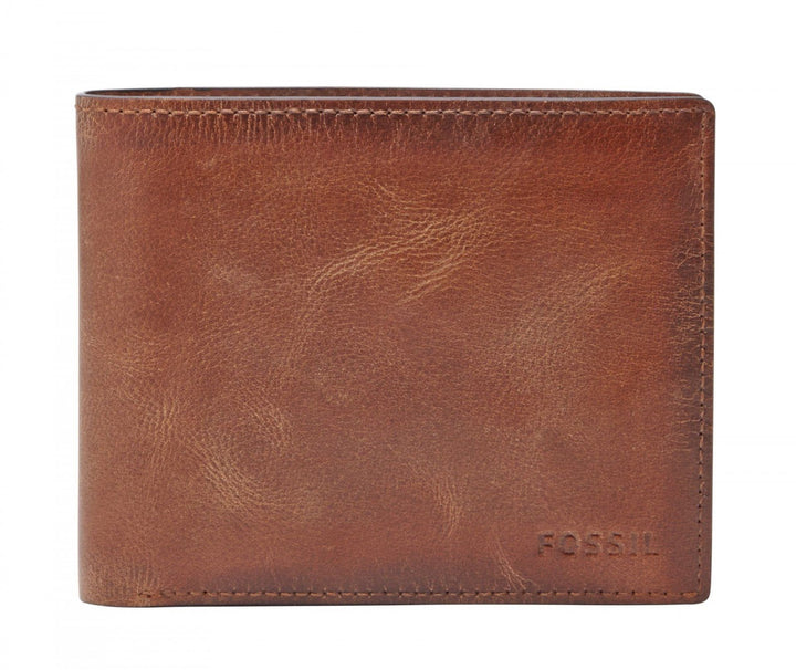 Fossil Brieftasche für Männer Derrick, Leder Bifold braun 11,4 cm L x 2,5 cm B x 9,5 cm H ML3687200