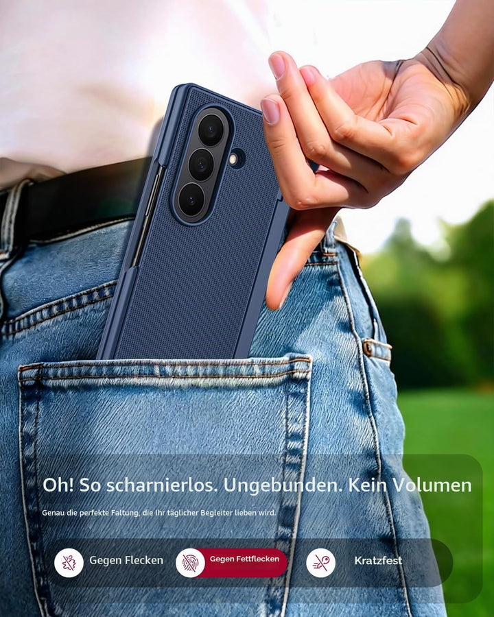Miimall Kompatibel mit Samsung Galaxy Z Fold 7 Hülle mit Displayschutz Anti-SPY, [Tragbarer Ständer]