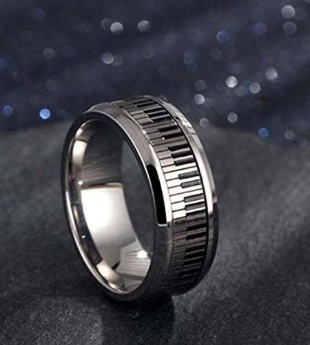 Miniblings Klavier Ring Fingerring Edelstahl Drehring Keyboard Flügel Musiker - Handmade Modeschmuck