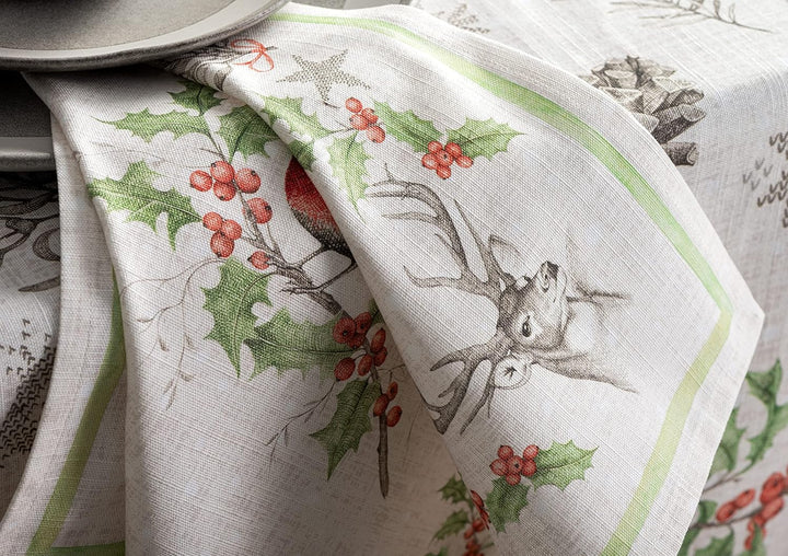 Maison d' Hermine Stoffservietten 4er Set aus 100% Baumwolle Wiederverwendbare Stoffservietten Weihn