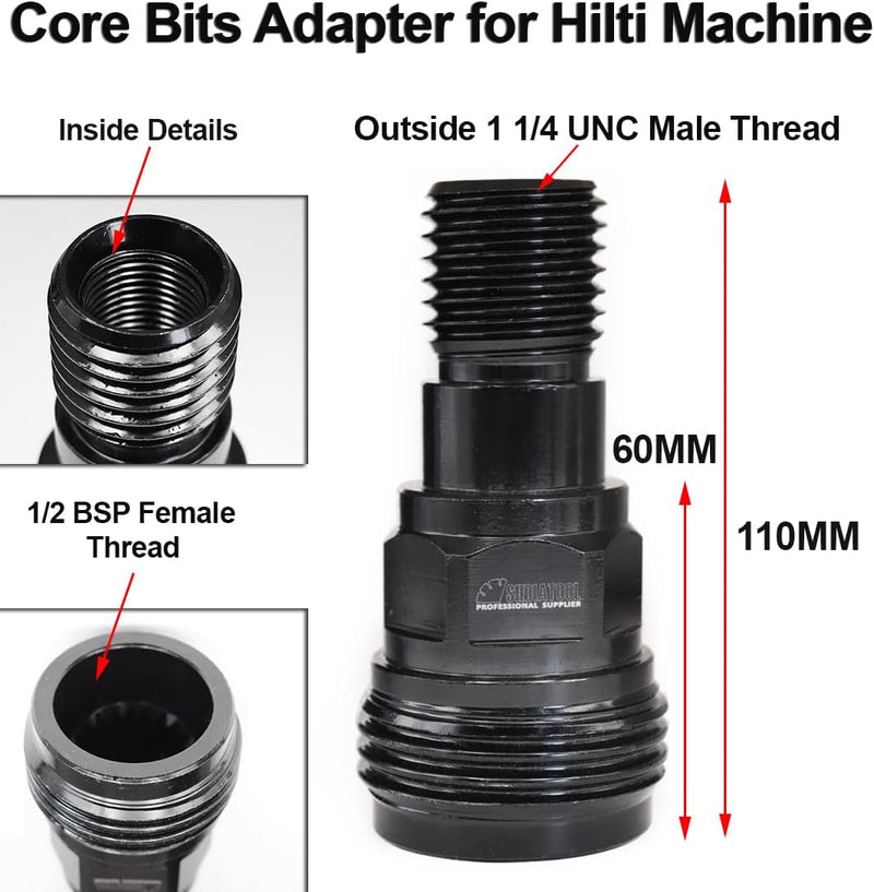 SHDIATOOL Diamant-Kernbohrer-Adapter (DD-BL auf DD-BS) für HILTI DD160E DD200 DD250E DD350 Zubehör-K