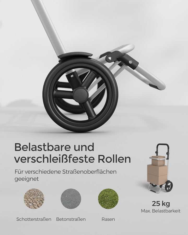 SONGMICS Einkaufstrolley, klappbar, Stabiler Einkaufswagen, mit Kühlfach, grosse Kapazität 35 L, mul