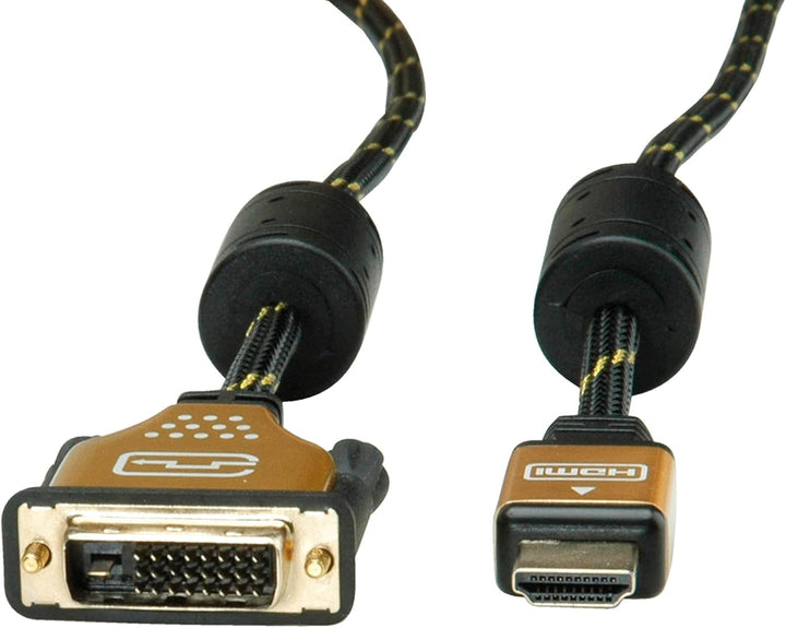 ROLINE Gold Monitorkabel DVI-HDMI, ST-ST, (24+1) dual link, 3 m, 3 m