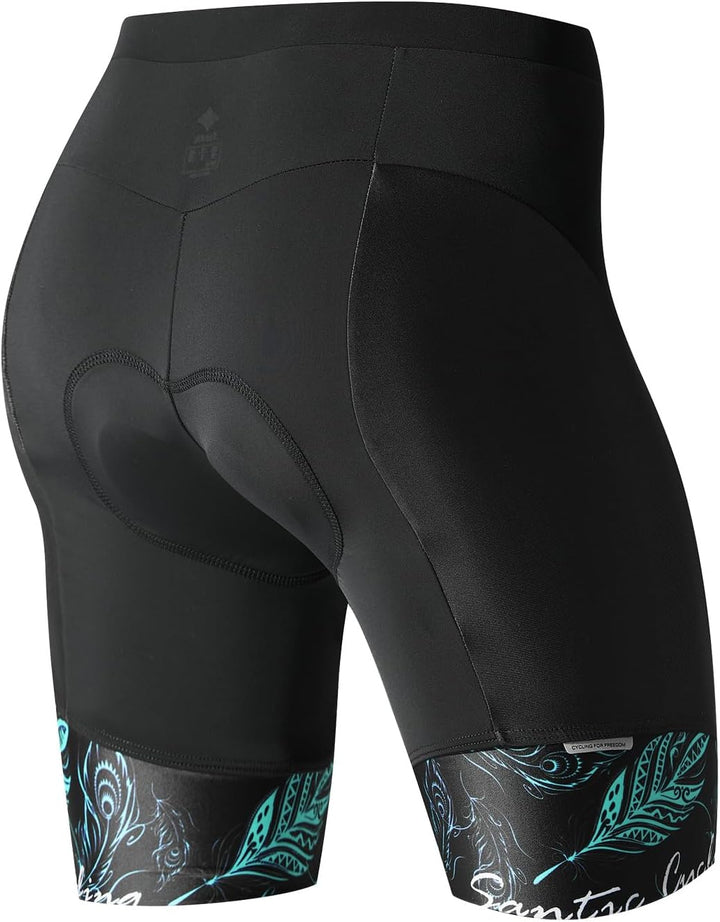 Santic Fahrradhose Damen Gepolstert Kurz Radlerhose Damen Radhose Damen mit Sitzpolster Radsportshor