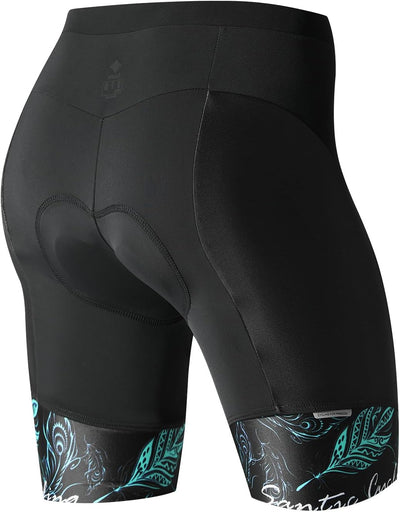 Santic Fahrradhose Damen Gepolstert Kurz Radlerhose Damen Radhose Damen mit Sitzpolster Radsportshor