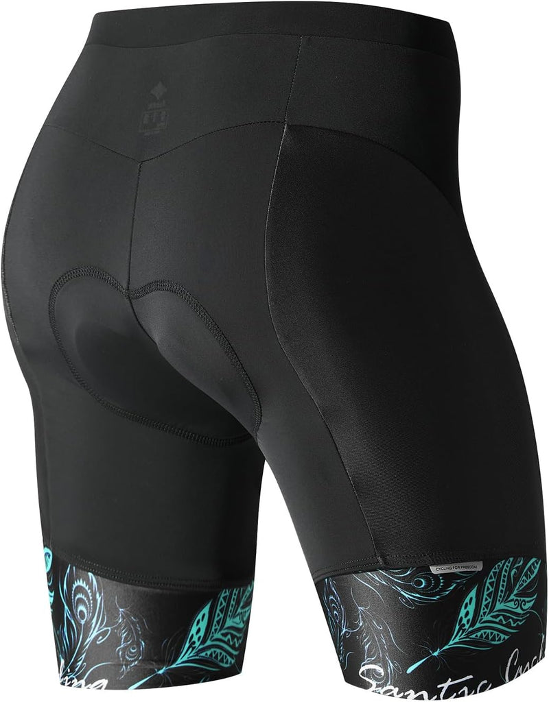 Santic Fahrradhose Damen Gepolstert Kurz Radlerhose Damen Radhose Damen mit Sitzpolster Radsportshor