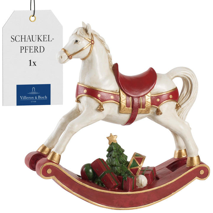 Villeroy und Boch - Winter Collage Accessoires Schaukelpferd XL, charmante Deko-Figur für die Festta