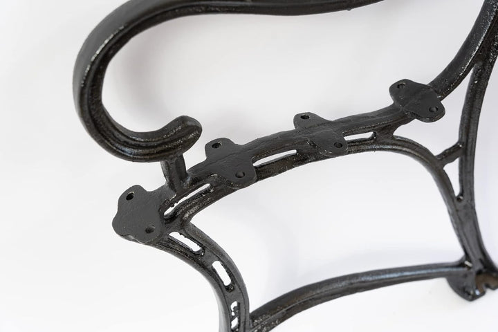 SEZAM Bankfüsse aus Gusseisen Schwarz x 2 Stück, mit Rückenlehne &amp; Armstütze - 51 x 36 x 75 cm, für