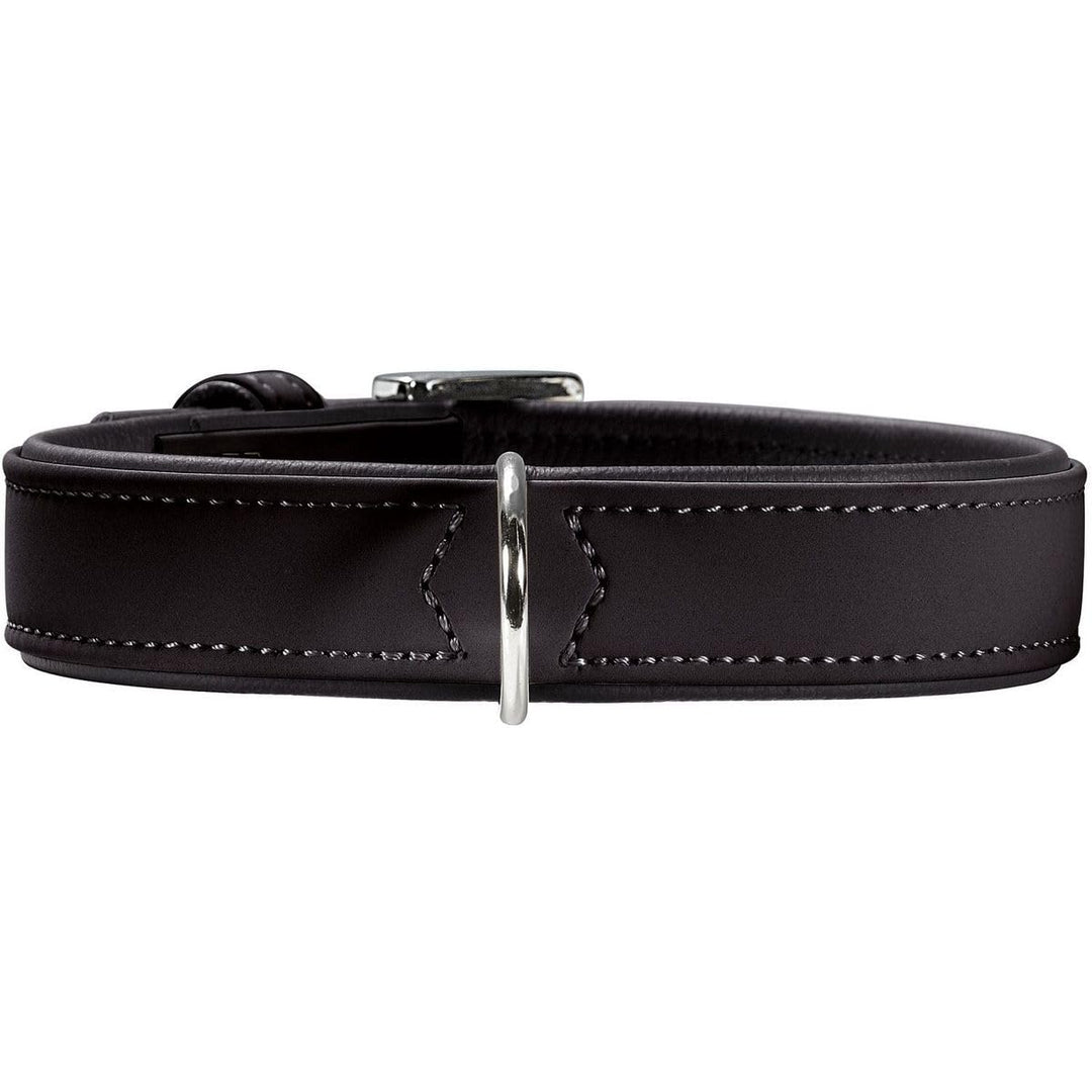 HUNTER SOFTIE Hundehalsband, Kunstleder, samtig, pflegeleicht, 50 (S-M), schwarz schwarz 50 (S-M), s