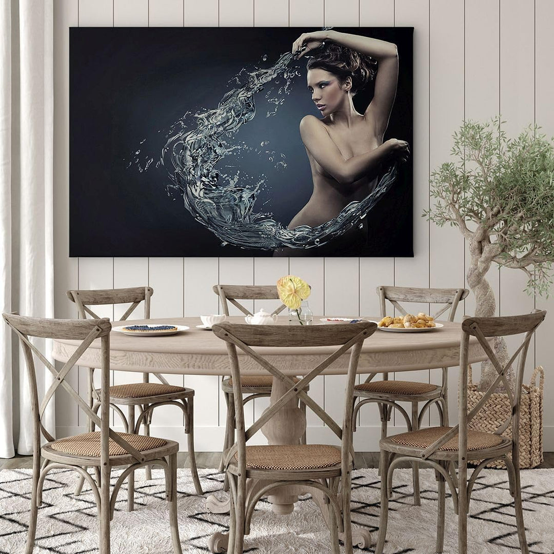 Bilder auf Leinwand 100x70cm Leinwandbild Weiblich modell posieren schön Gross Wanddeko Bild Schlafz