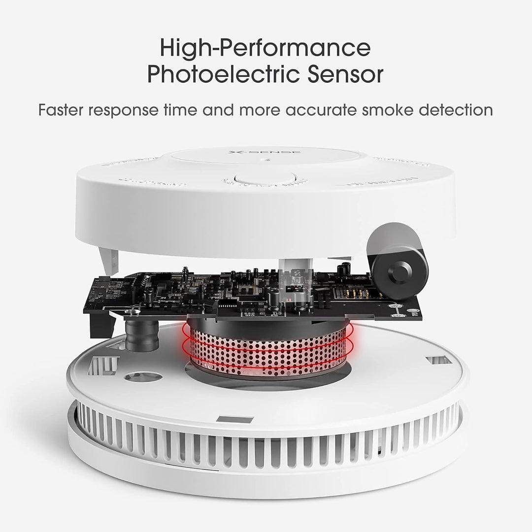 X-Sense Verbesserter Rauchmelder 10 Jahre Batterie, Feuermelder mit fotoelektrischem Sensor, TÜV und
