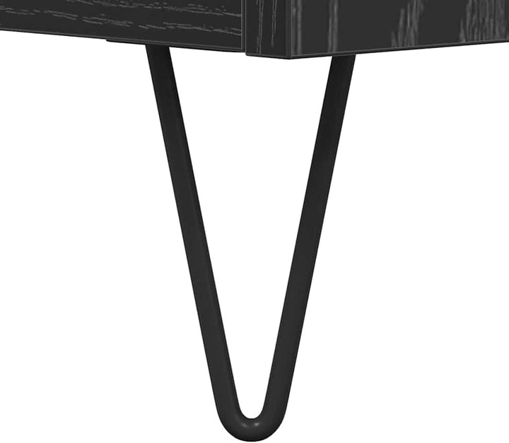 vidaXL Schallplattenschrank Schwarz Eichen-Optik 121 x 38 x 48 cm, Wohnzimmer, modernes Aufbewahrung