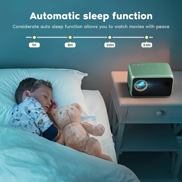 【Autofokus/Trapezkorrektur】Beamer 4K Unterstüt WiFi6 Bluetooth, 18000L Native 1080P Full HD Mini Bea